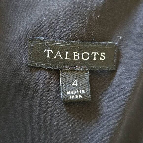 Talbots Fit and Flare Black Ponte Knit Dress with embroidered scallop neckline a - Picture 10 of 11